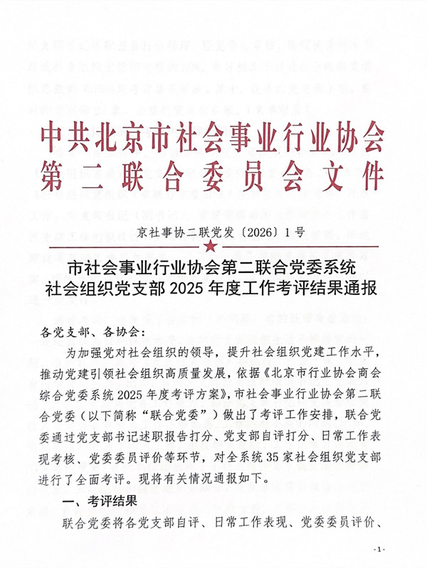 协会党支部在上级党委2025年度考评中被评为优秀党支部(图1)